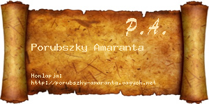 Porubszky Amaranta névjegykártya